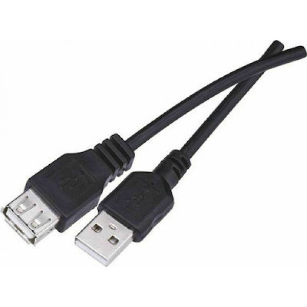  USB 2.0 Cable USB-A male ΣΕ USB-A female Μαύρο 2m  ΚΑΛΩΔΙΟ ΔΙΚΤΥΟΥ